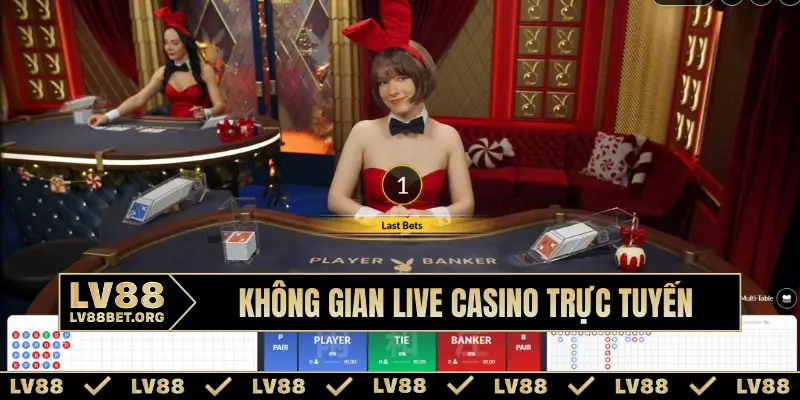 Không gian live casino trực tuyến tại LV88