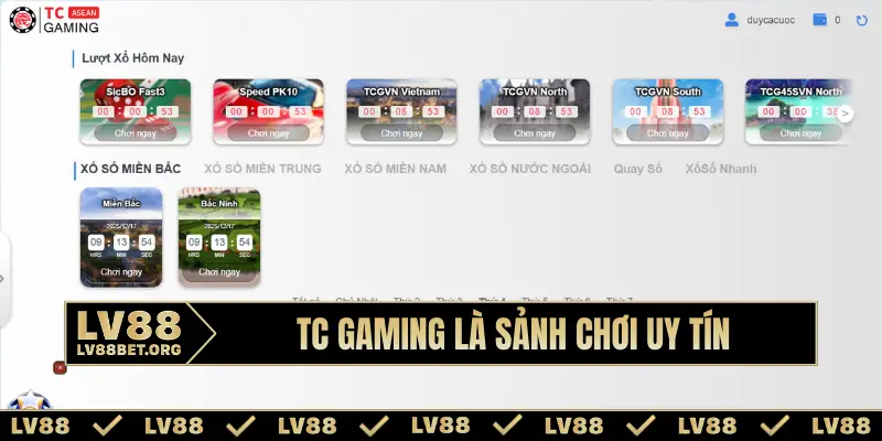 TC Gaming là sảnh chơi uy tín